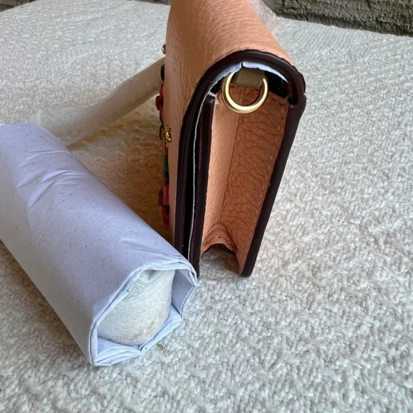 COACH Mini Wallet On A Chain With Floral Whipstitch BRAND NEW WITH TAGS - Picture 8 of 12